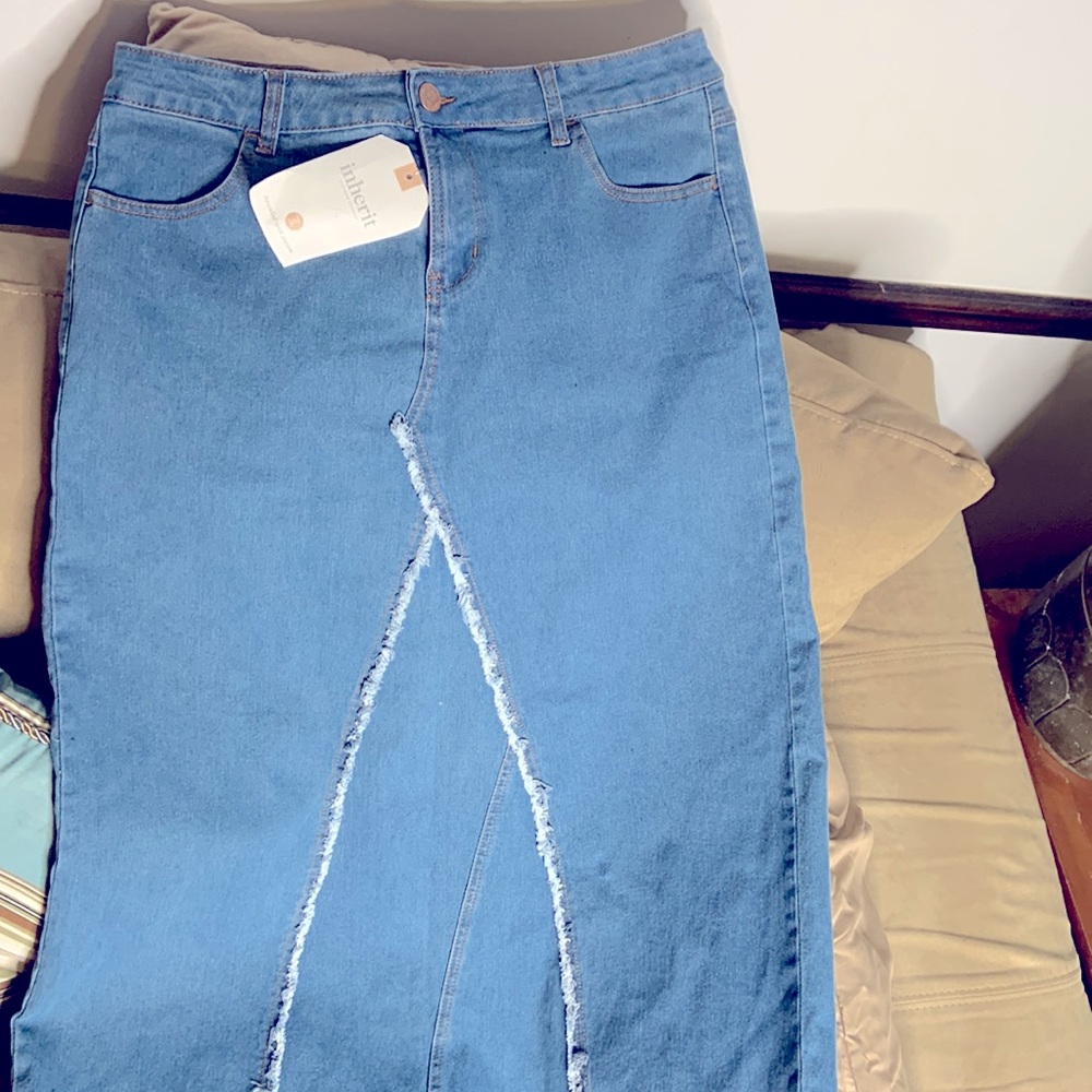 Inherit A line Denim MIDI Skirt size XL Jeans